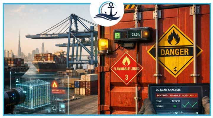 AI-powered DG identification technology using smart sensors and packaging at Dubai port